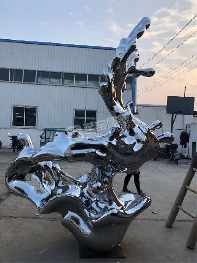 房地產(chǎn)景觀(guān)小品浪花不銹鋼雕塑定制