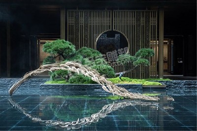 售樓部大門入口創(chuàng)意魚(yú)群不銹鋼雕塑定制