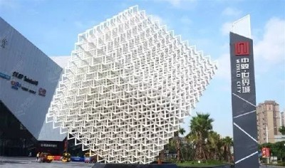 商場外地標(biāo)性鏤空創(chuàng)意魔方建筑不銹鋼雕塑定制
