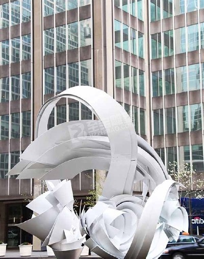 商場(chǎng)抽象花朵不銹鋼雕塑定制