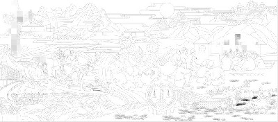 法院浮雕壁畫原創(chuàng)手繪設(shè)計(jì)稿