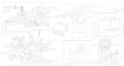人民法院浮雕壁畫原創(chuàng)手繪設計稿