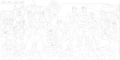 慶祝勝利浮雕雕塑原創(chuàng)手繪設(shè)計稿