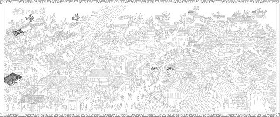 山水風(fēng)景浮雕雕塑原創(chuàng)手繪設(shè)計稿