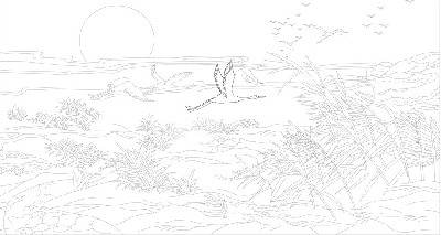 山水風(fēng)景浮雕雕塑原創(chuàng)手繪設(shè)計稿