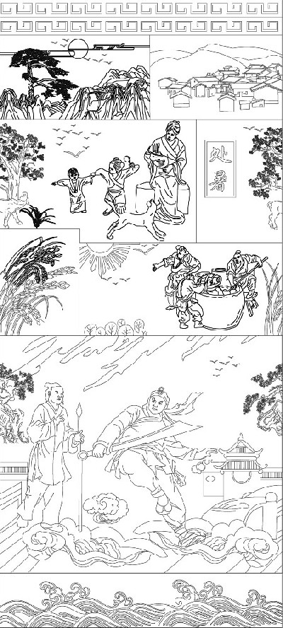 處暑浮雕雕塑原創(chuàng)手繪設計稿