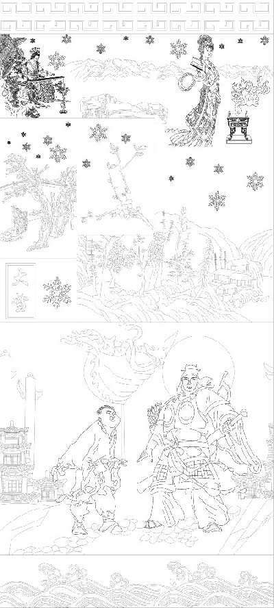 大雪浮雕雕塑原創(chuàng)手繪設計稿