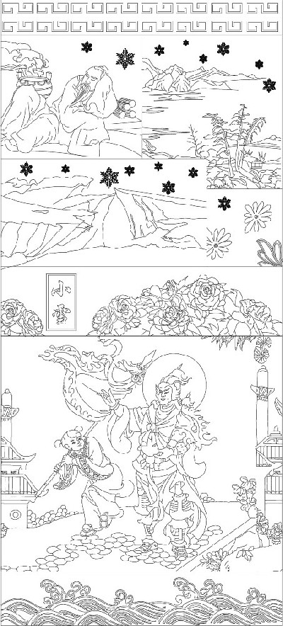 小雪浮雕雕塑原創(chuàng)手繪設計稿