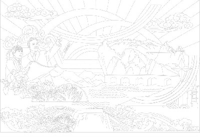 鄉(xiāng)村振興浮雕雕塑原創(chuàng)手繪設計稿