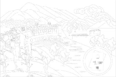 鄉(xiāng)村振興浮雕雕塑原創(chuàng)手繪設計稿