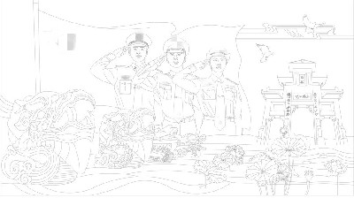 紅色黨建浮雕雕塑原創(chuàng)手繪設(shè)計稿