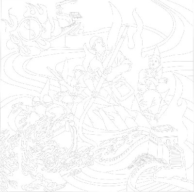 紅色黨建浮雕雕塑原創(chuàng)手繪設計稿