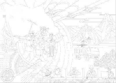 紅色黨建浮雕雕塑原創(chuàng)手繪設(shè)計稿