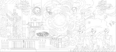 紅色黨建浮雕雕塑原創(chuàng)手繪設(shè)計稿