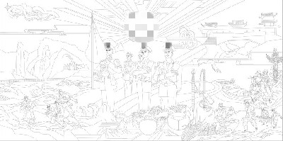 紅色黨建浮雕雕塑原創(chuàng)手繪設(shè)計稿