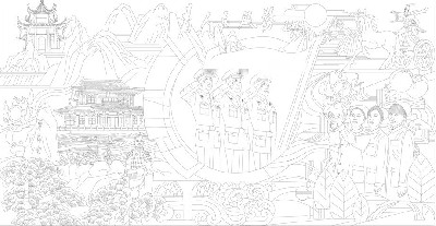 紅色黨建浮雕雕塑原創(chuàng)手繪設(shè)計稿