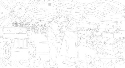 紅色黨建浮雕雕塑原創(chuàng)手繪設(shè)計稿