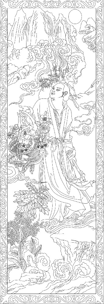 人文歷史浮雕雕塑原創(chuàng)手繪設(shè)計(jì)稿