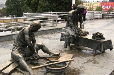 廣場人物鑄銅雕塑定制