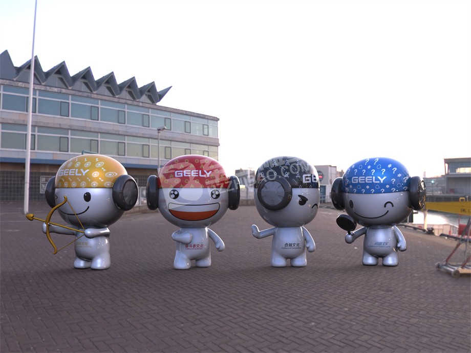 吉利汽車集團玻璃鋼卡通IP形象原創(chuàng)設計及定制
