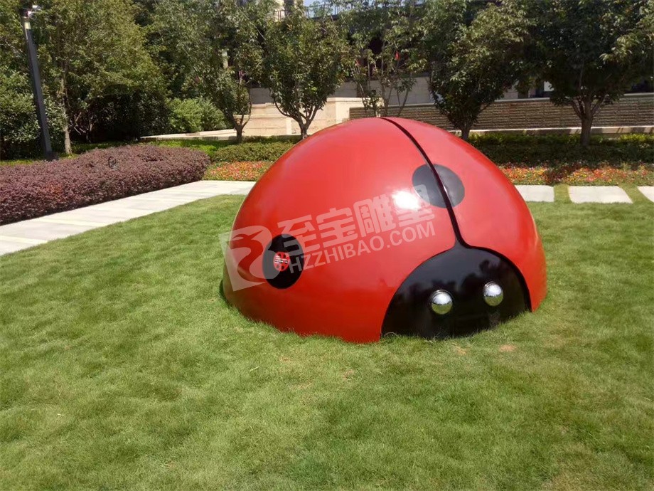 動(dòng)物甲殼蟲(chóng)噴漆彩繪不銹鋼雕塑