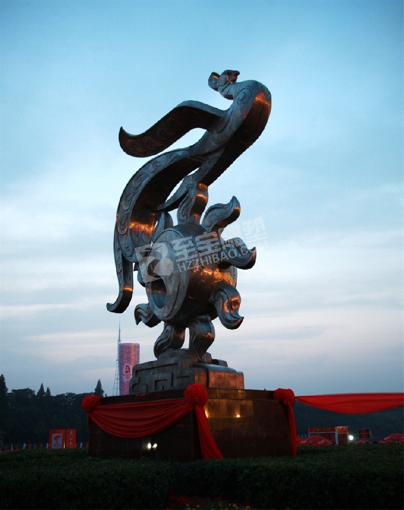 城市廣場(chǎng)園林景觀鳳凰不銹鋼雕塑定制