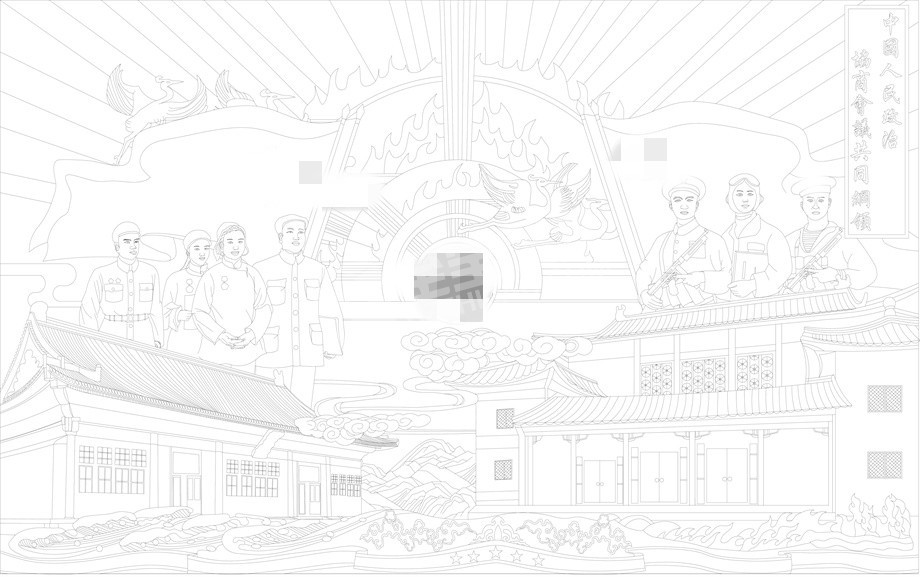 法院浮雕雕塑壁畫(huà)原創(chuàng)手繪設(shè)計(jì)稿