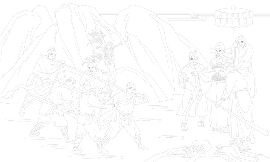 浮雕雕塑壁畫(huà)原創(chuàng)手繪設(shè)計(jì)稿