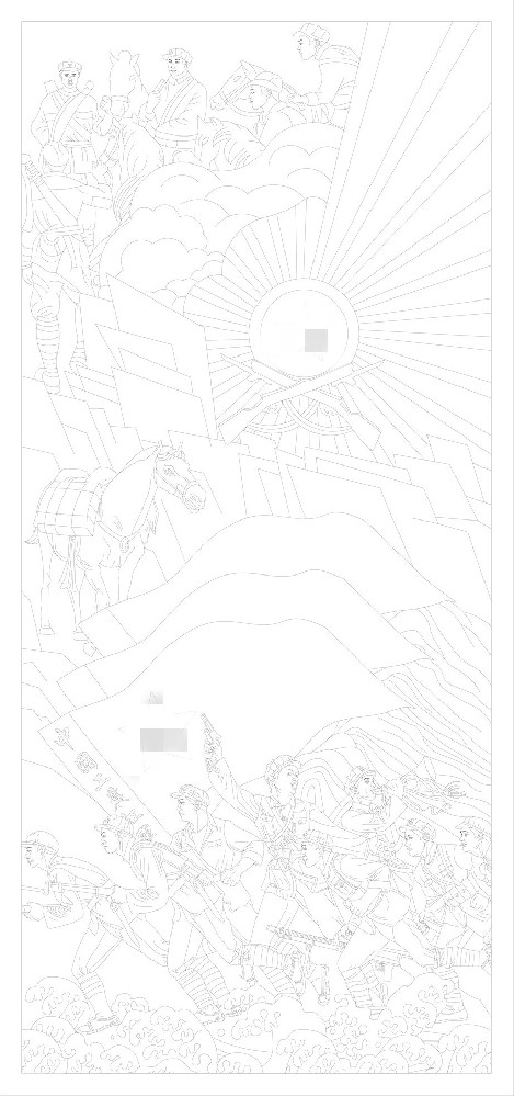 中國工農(nóng)紅軍浮雕雕塑原創(chuàng)手繪設(shè)計(jì)稿