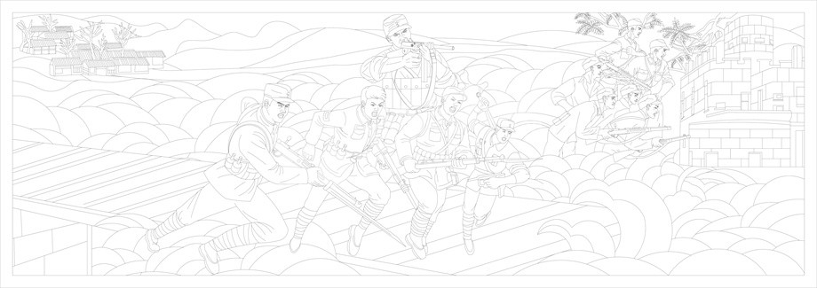 紅色黨建浮雕雕塑原創(chuàng)手繪設(shè)計(jì)稿