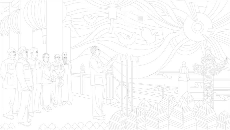 紅色黨建浮雕雕塑原創(chuàng)手繪設(shè)計稿