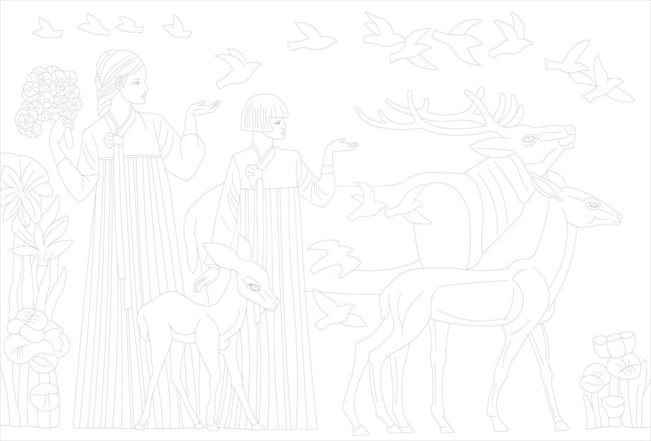 民族團(tuán)結(jié)浮雕雕塑原創(chuàng)手繪設(shè)計(jì)稿