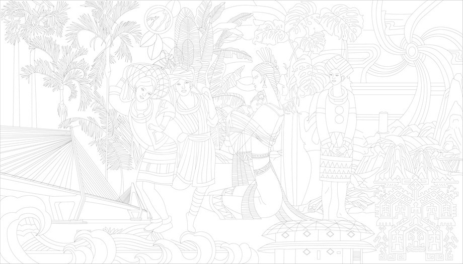 民族團結浮雕雕塑原創(chuàng)手繪設計稿