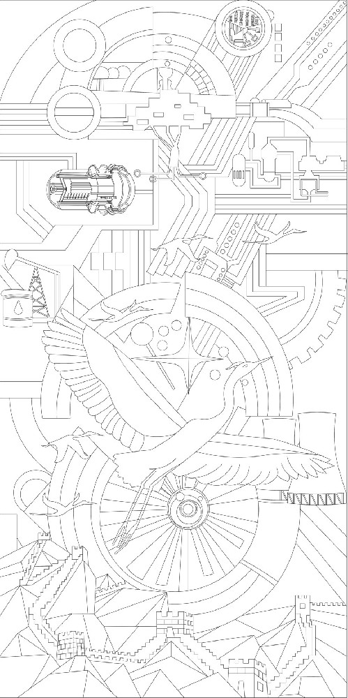 科技創(chuàng)新浮雕雕塑原創(chuàng)手繪設計稿