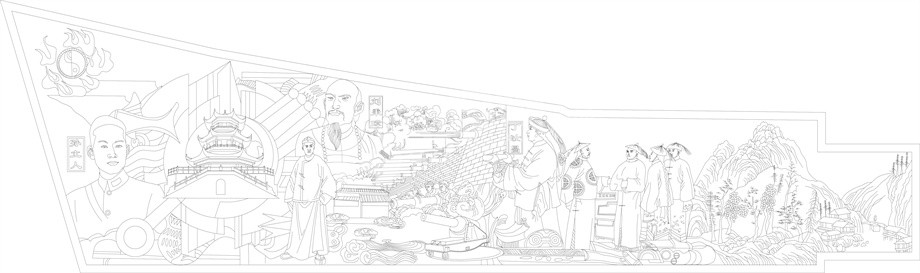 人文歷史浮雕雕塑原創(chuàng)手繪設計稿