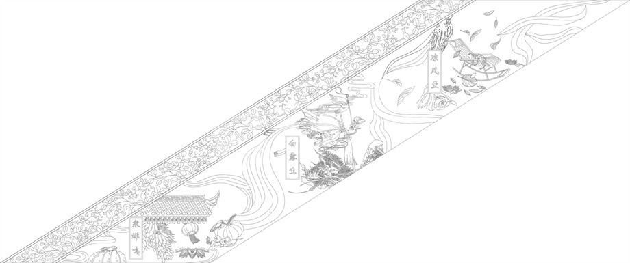 鄉(xiāng)村振興浮雕雕塑原創(chuàng)手繪設(shè)計(jì)稿