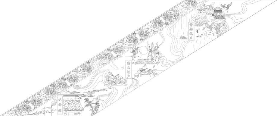 鄉(xiāng)村振興浮雕雕塑原創(chuàng)手繪設(shè)計(jì)稿