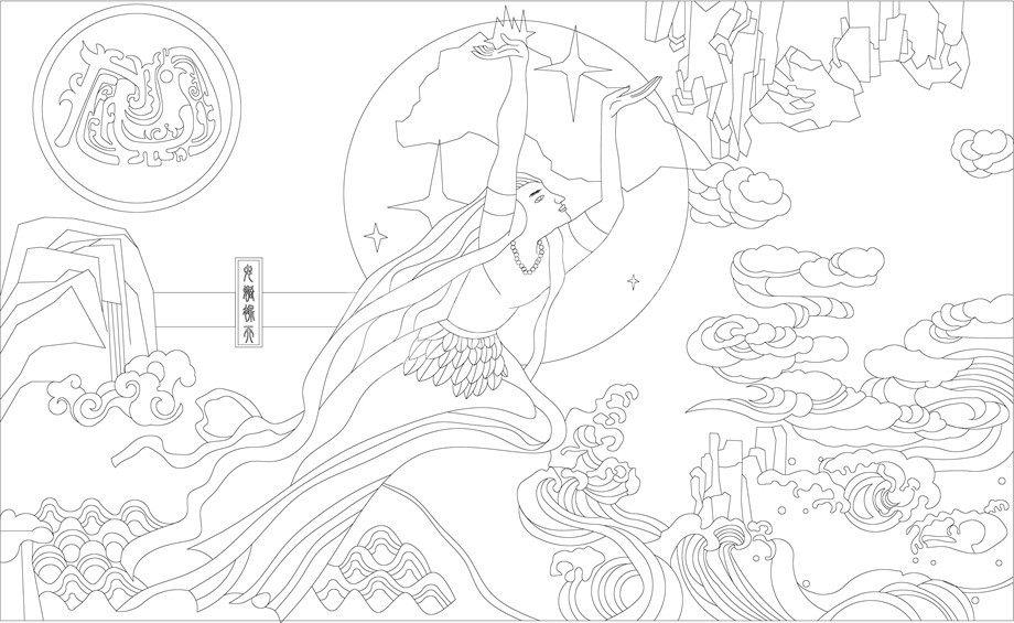 人文歷史浮雕雕塑原創(chuàng)手繪設(shè)計(jì)稿