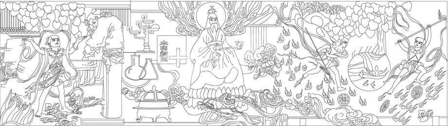 人文歷史浮雕雕塑原創(chuàng)手繪設計稿