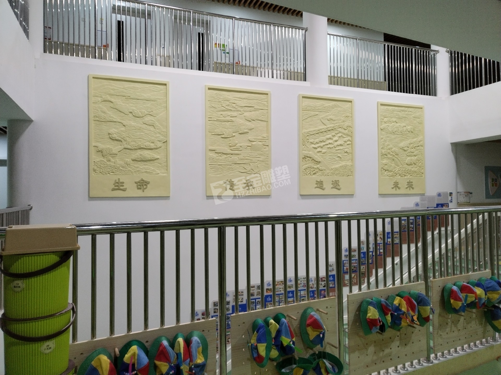 紹興上虞區(qū)杭州灣未來(lái)城幼兒園仿砂巖浮雕雕塑